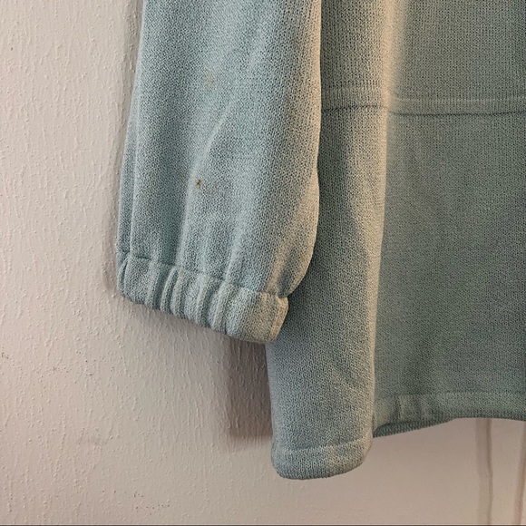 St. John Sport Sweater Light Blue Full Zip Hooded Santana Knit Sweater Sz S GUC - Picture 9 of 14